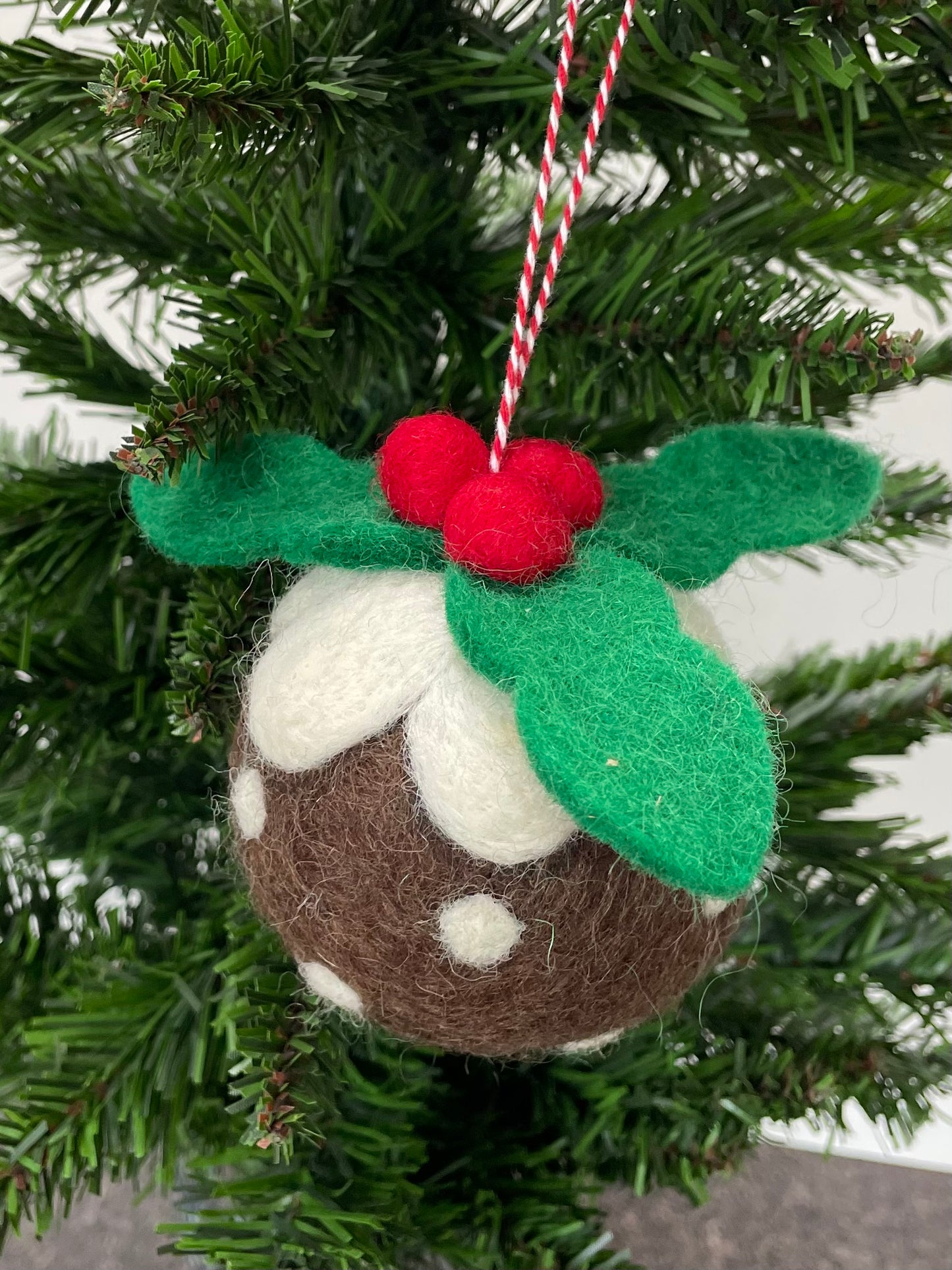 Felt Christmas Pudding Bauble for Christmas tree