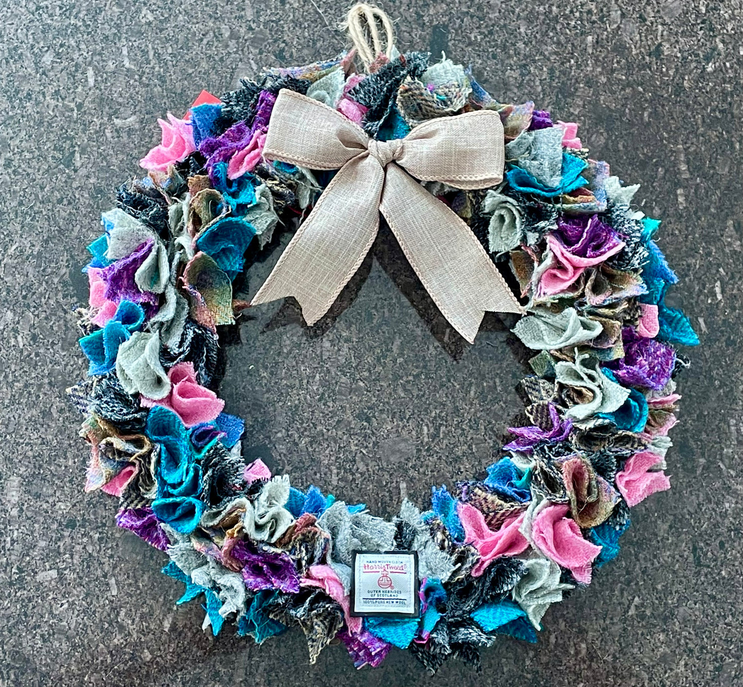Harris Tweed Fabric Wreath