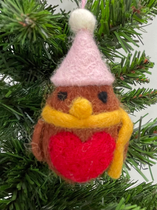 Felt Christmas Robin Tree Decorations