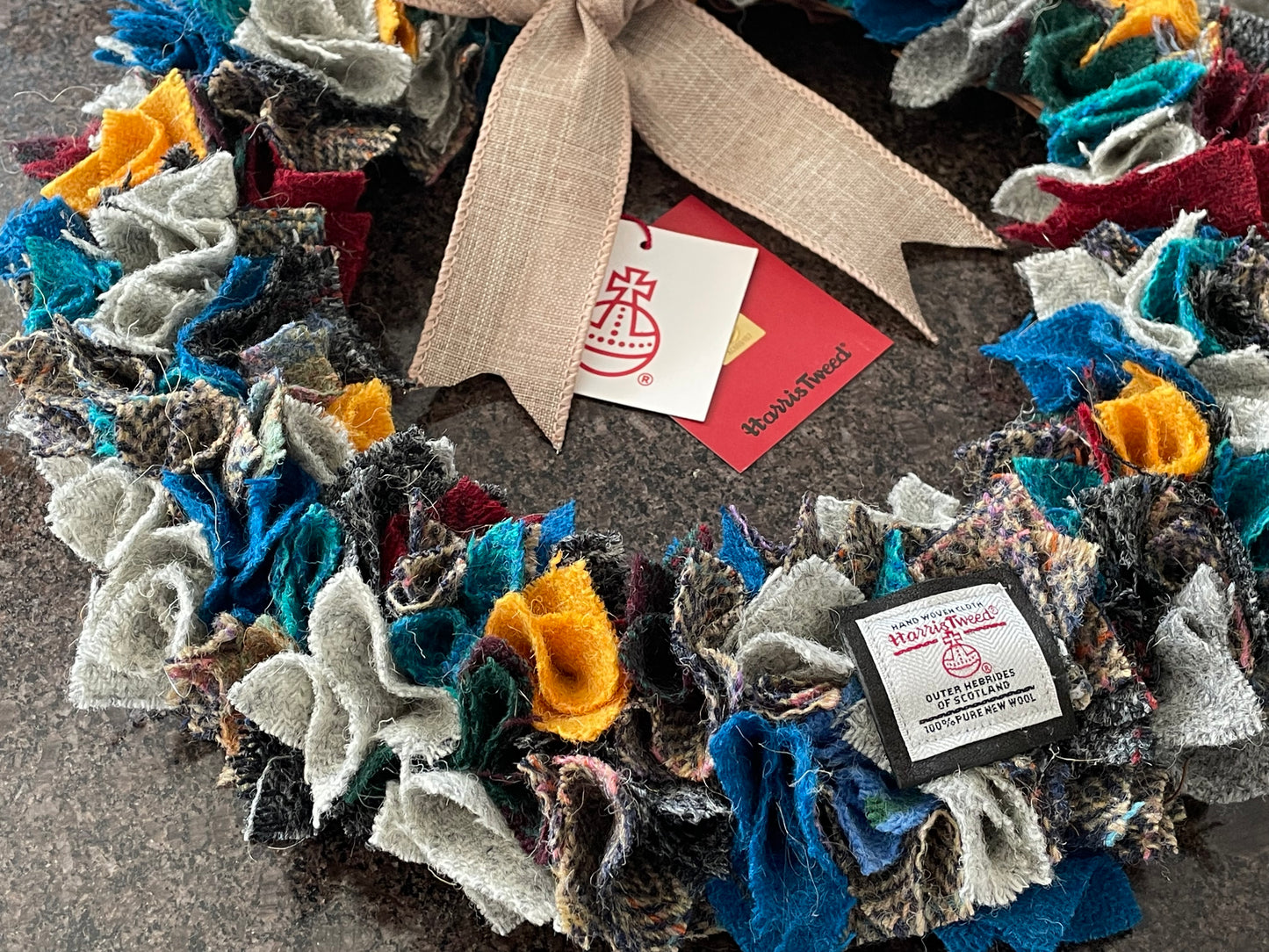 Harris Tweed Fabric Wreath