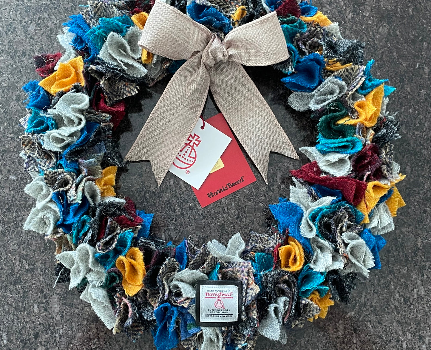 Harris Tweed Fabric Wreath