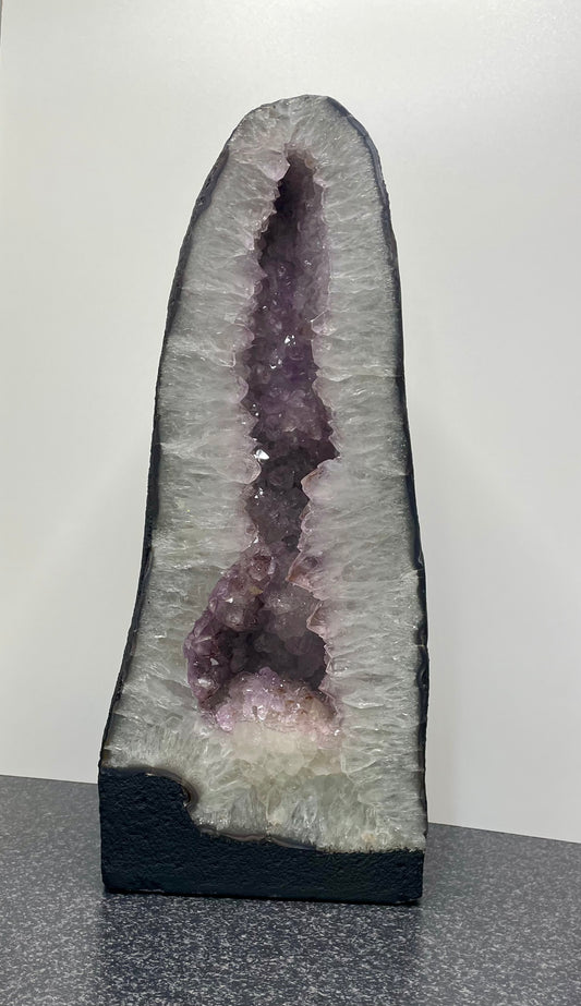 Tall Snowy Amethyst Church Geode (57cm high and 35.2kg)