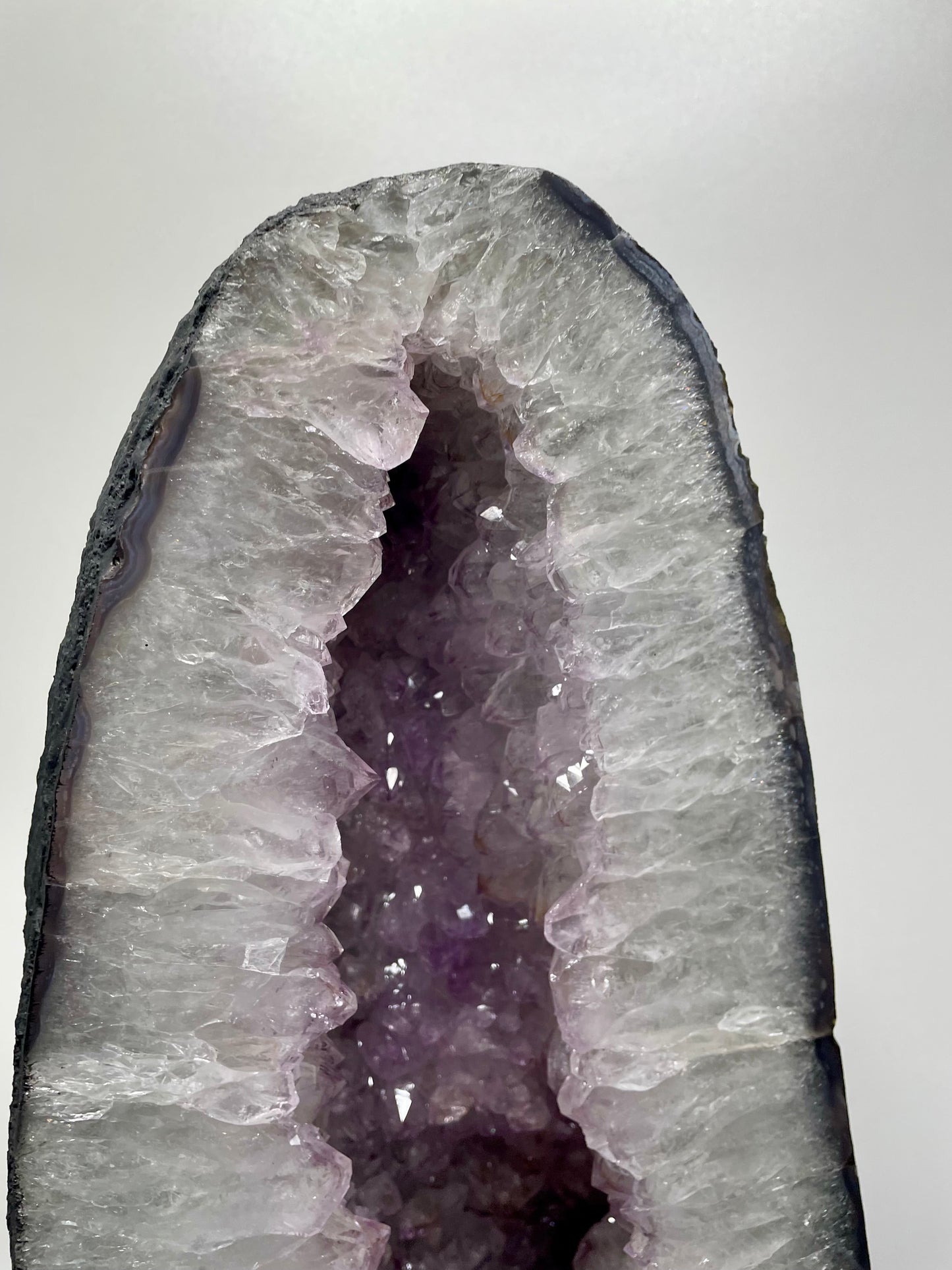 Tall Snowy Amethyst Church Geode (57cm high and 35.2kg)