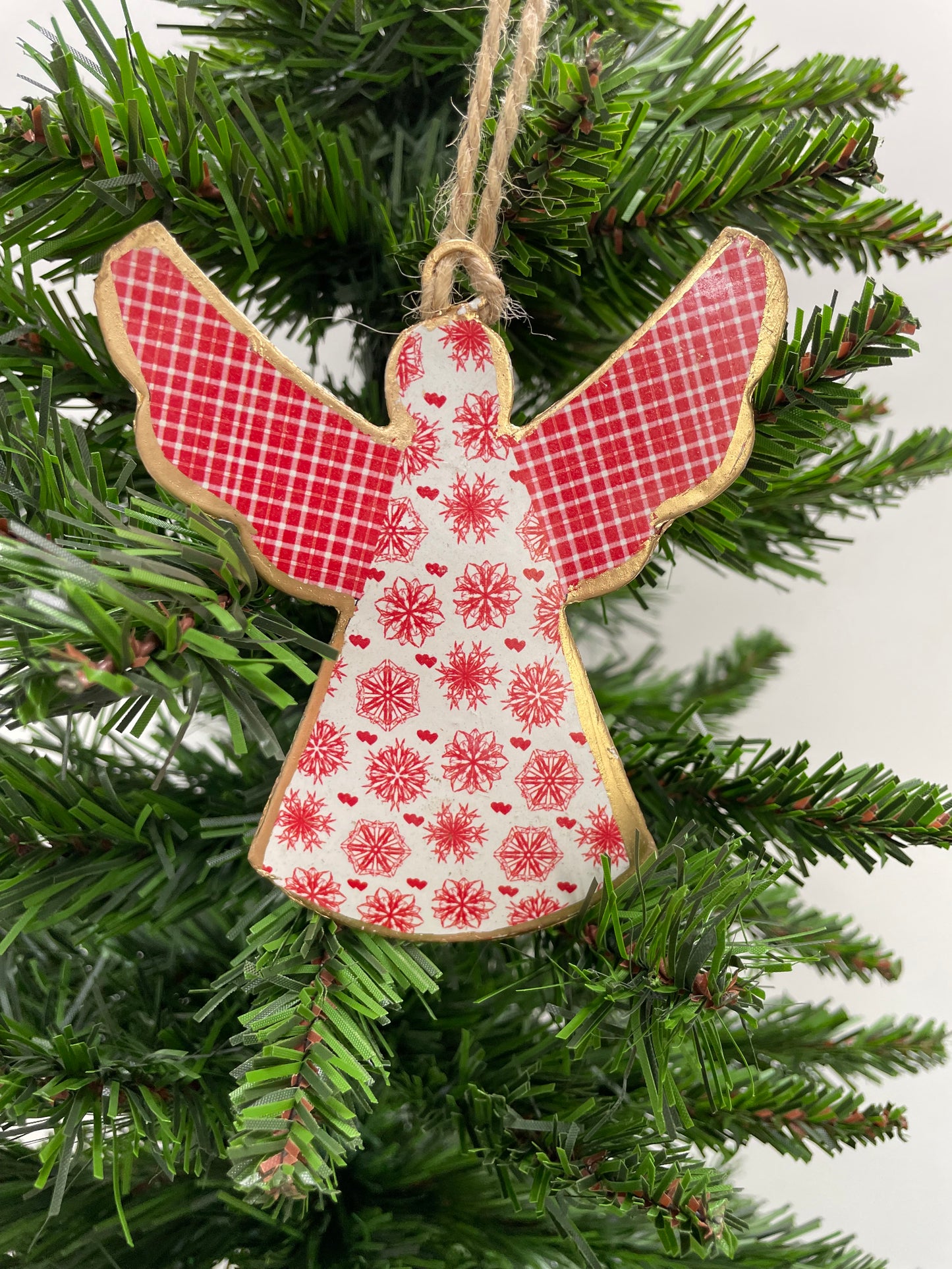 Hanging Angel Decoration Red and White