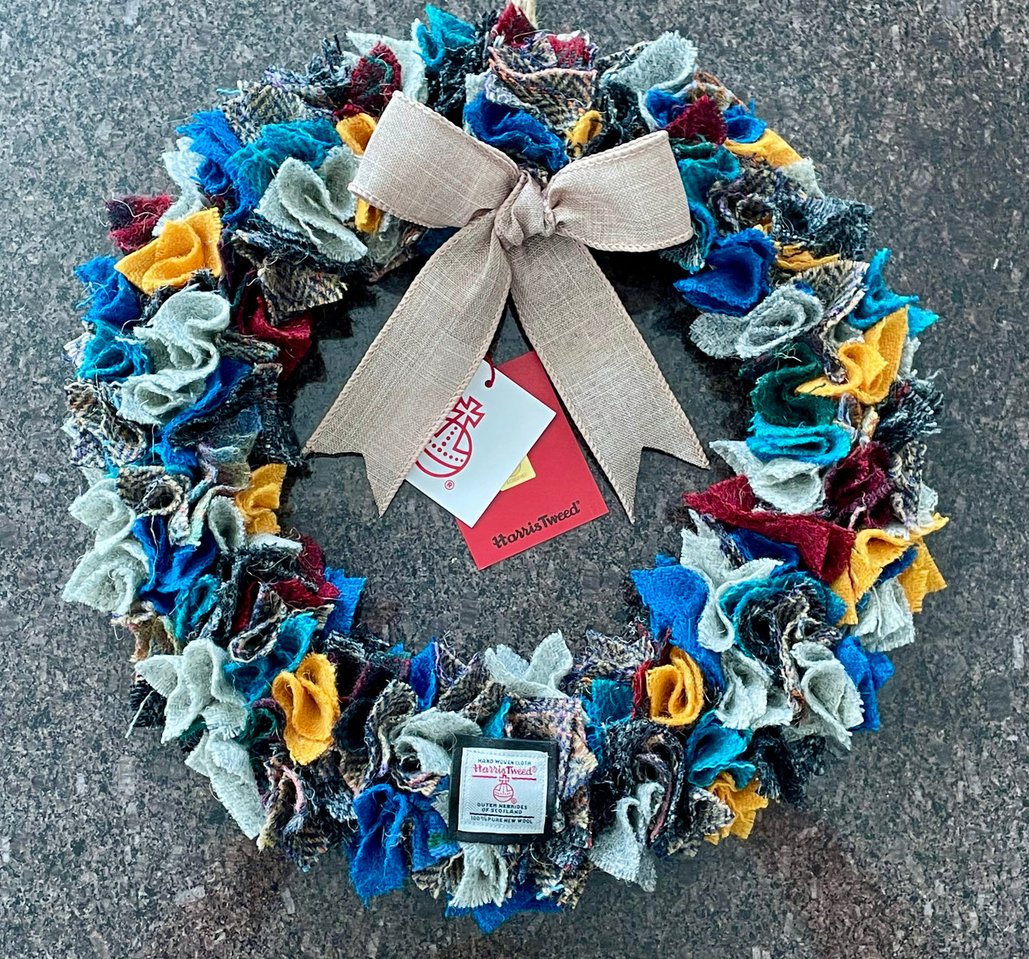 Harris Tweed Fabric Wreath