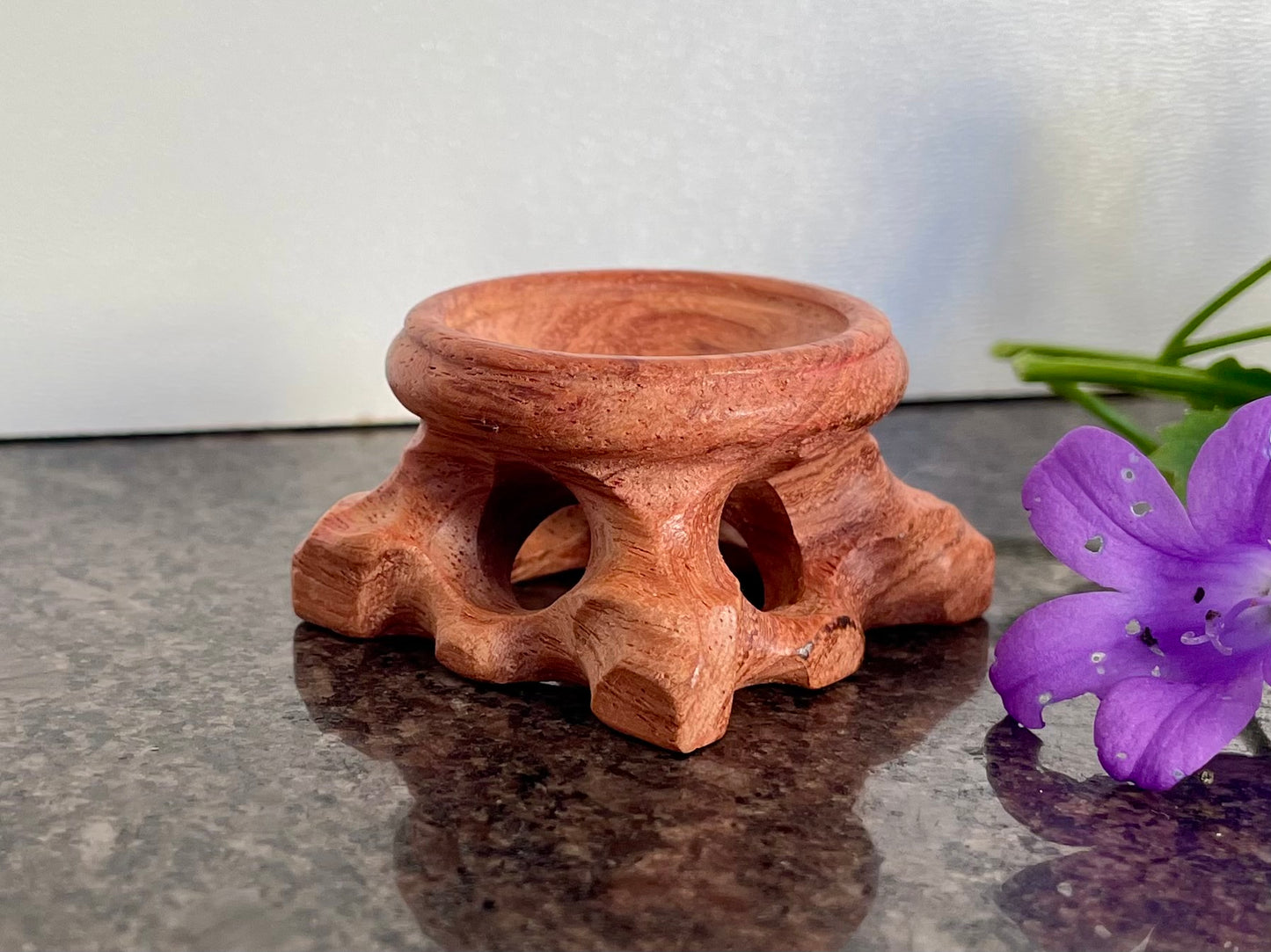 Wooden Crystal Sphere Holder (3.5cm)