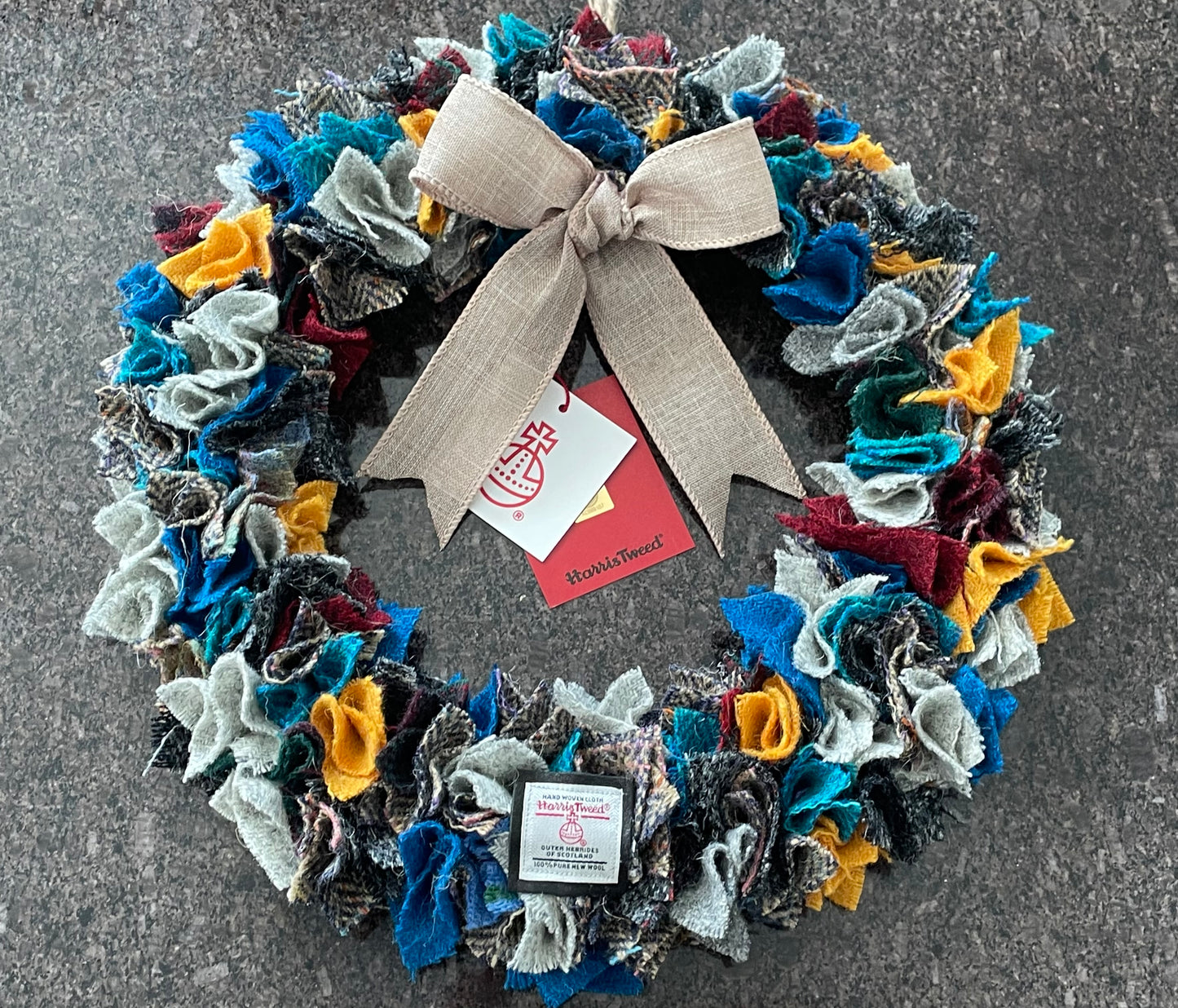 Harris Tweed Fabric Wreath