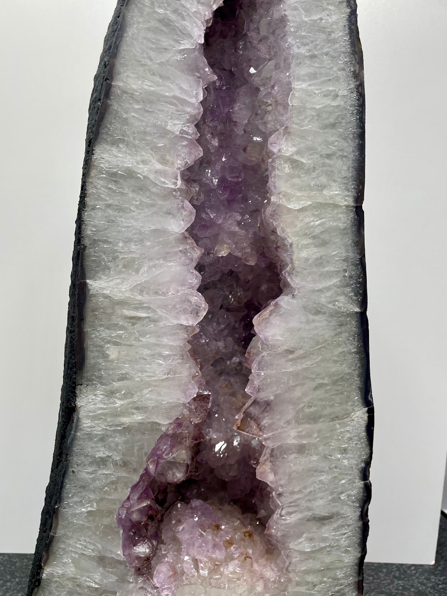 Tall Snowy Amethyst Church Geode (57cm high and 35.2kg)
