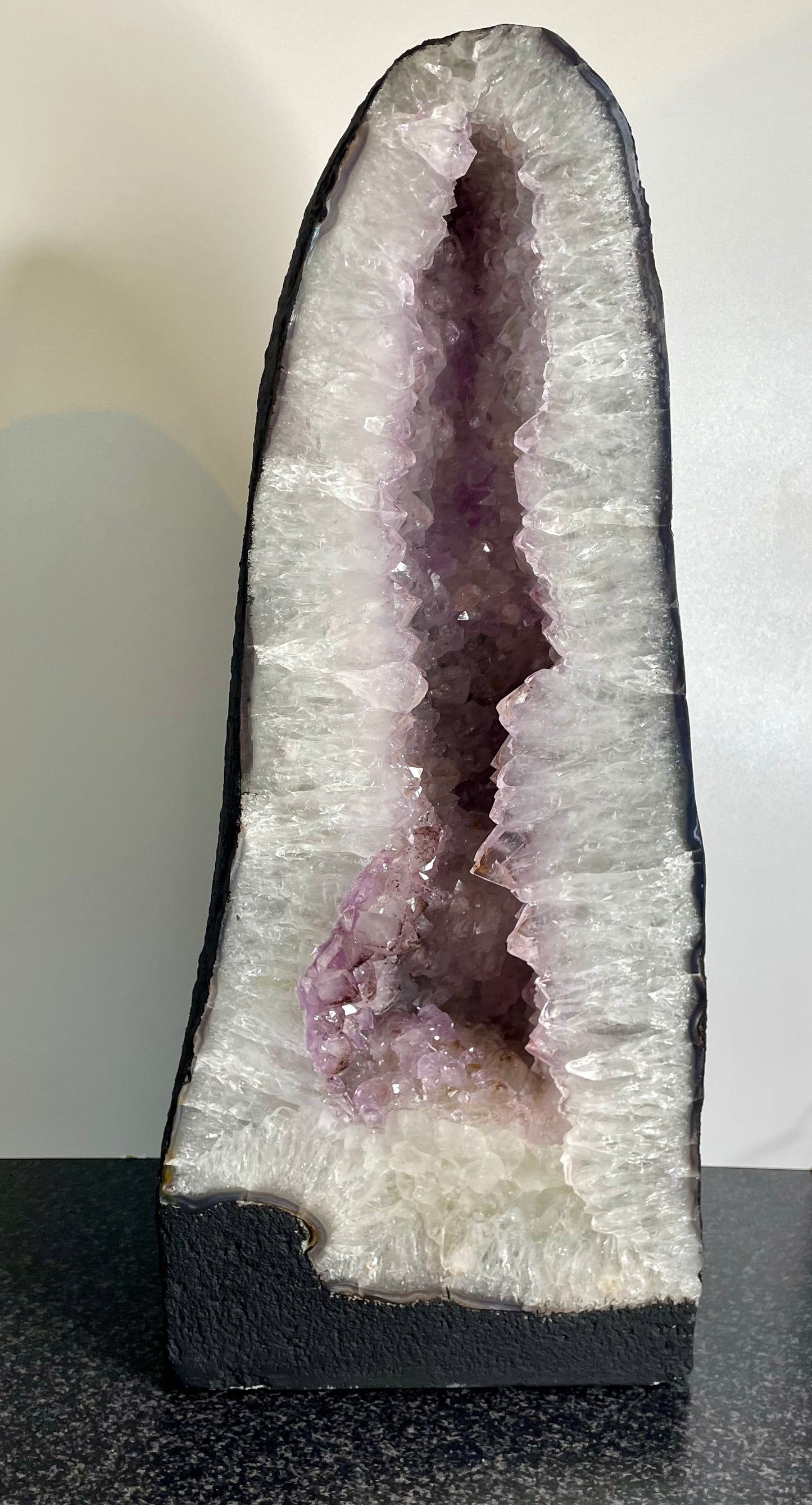 Tall Snowy Amethyst Church Geode (57cm high and 35.2kg)