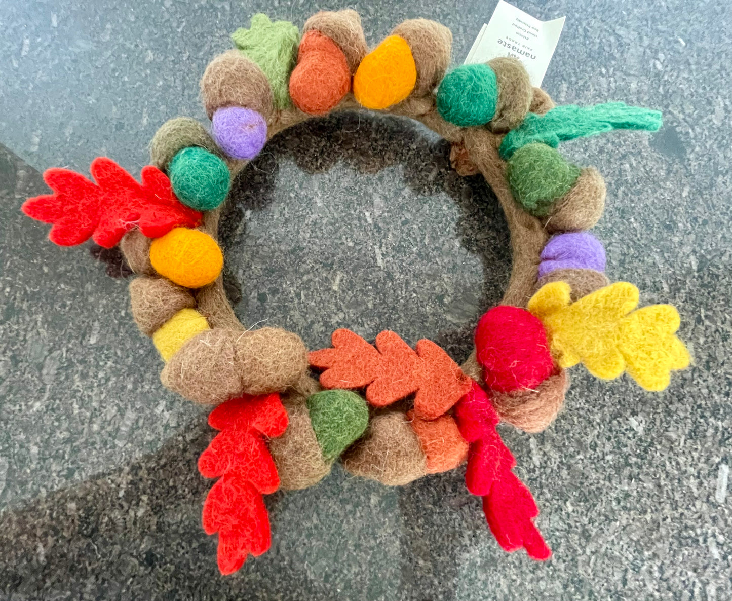 Felt Rainbow Acorn Autumn Wreath