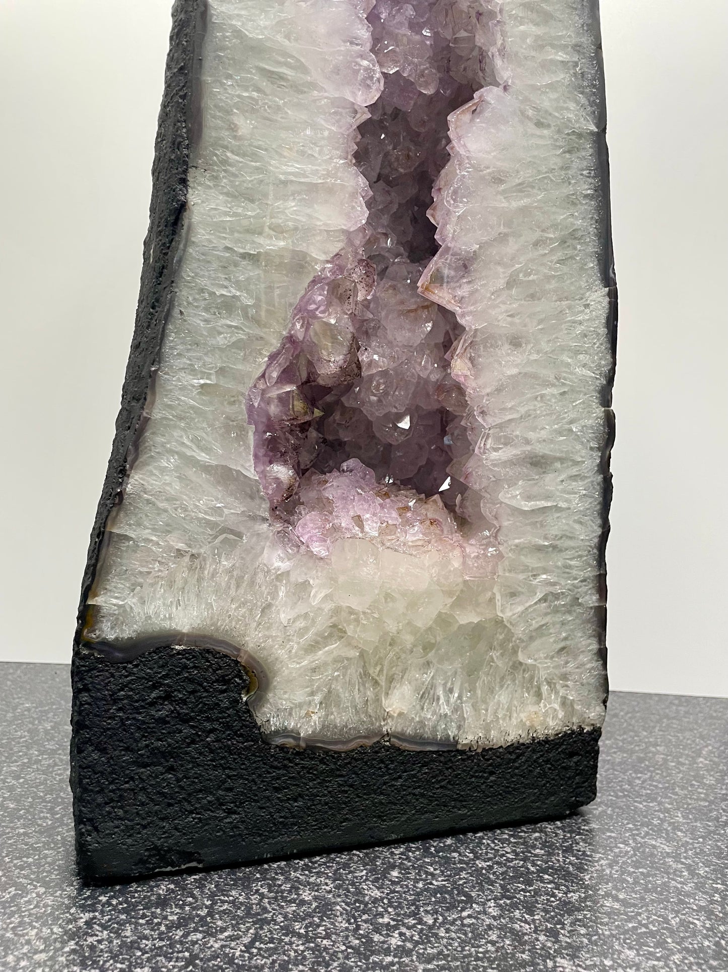 Tall Snowy Amethyst Church Geode (57cm high and 35.2kg)