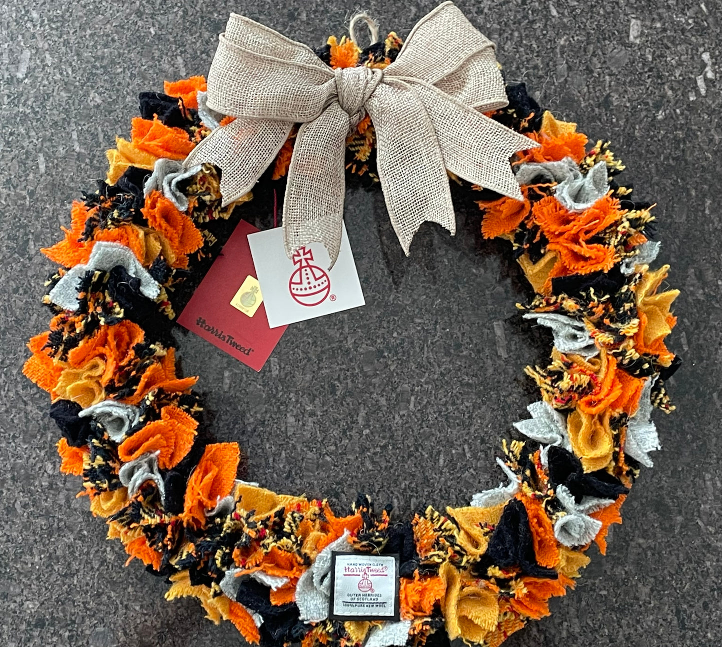 Harris Tweed Fabric Wreath