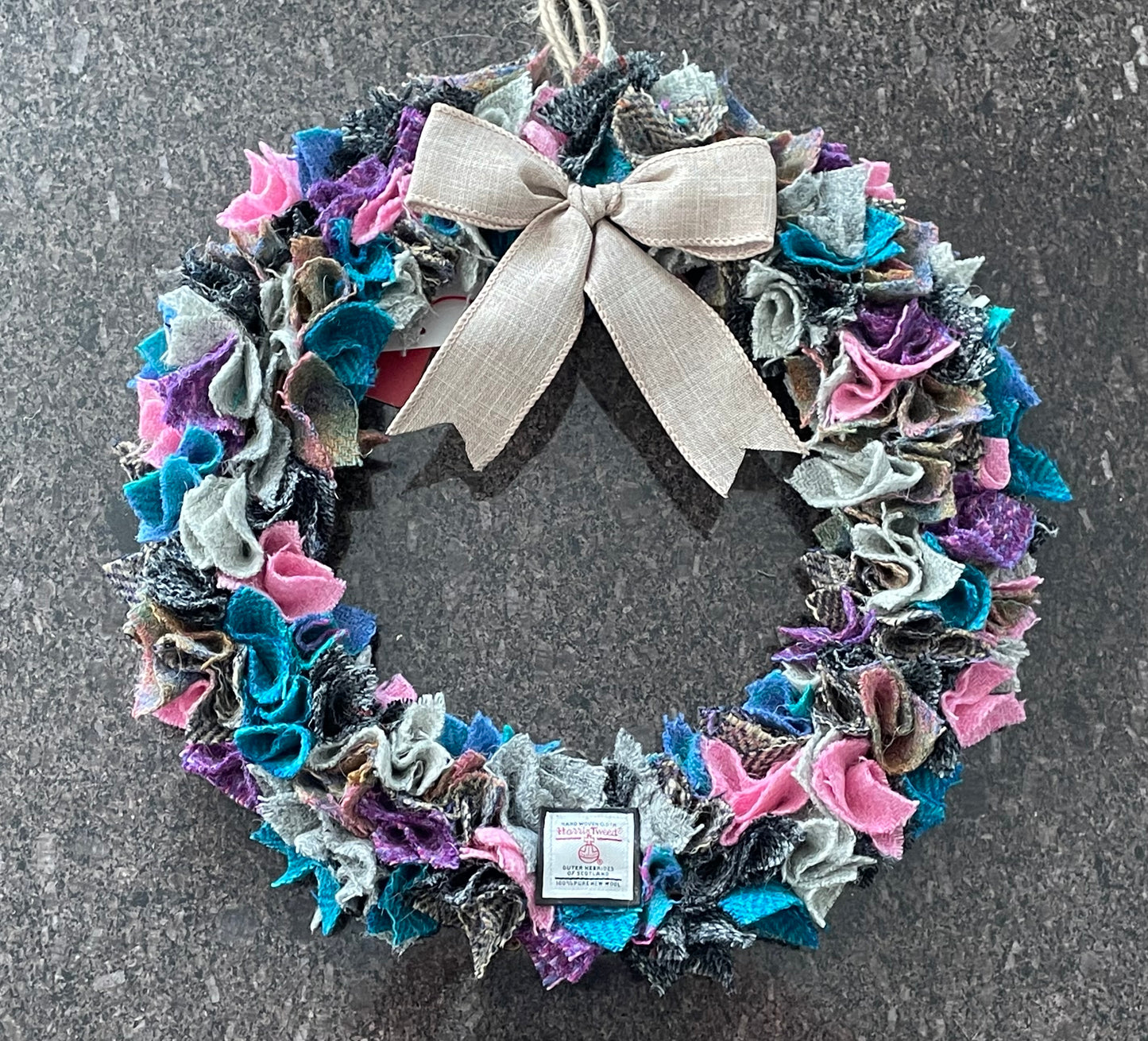 Harris Tweed Fabric Wreath