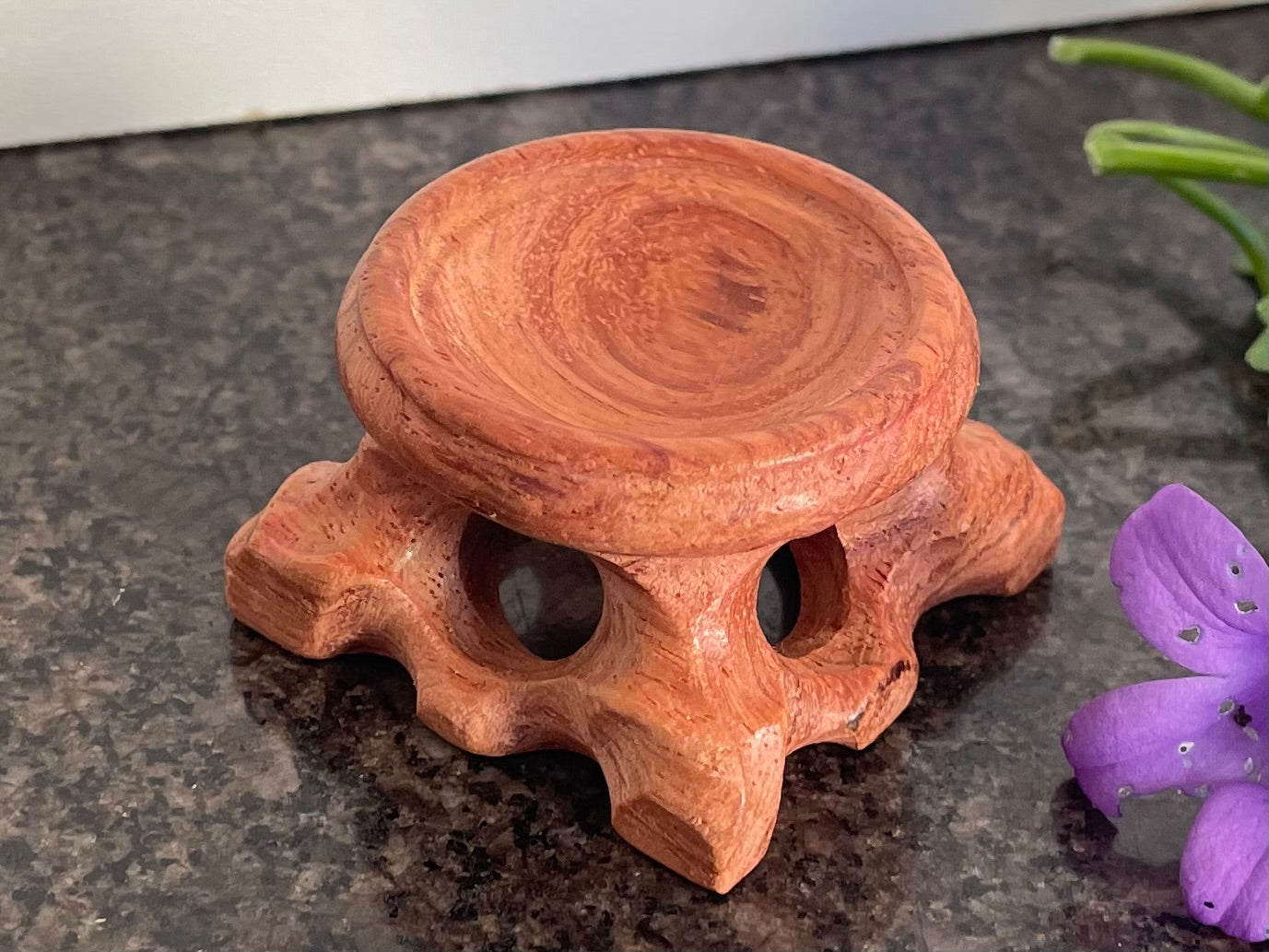 Wooden Crystal Sphere Holder (3.5cm)