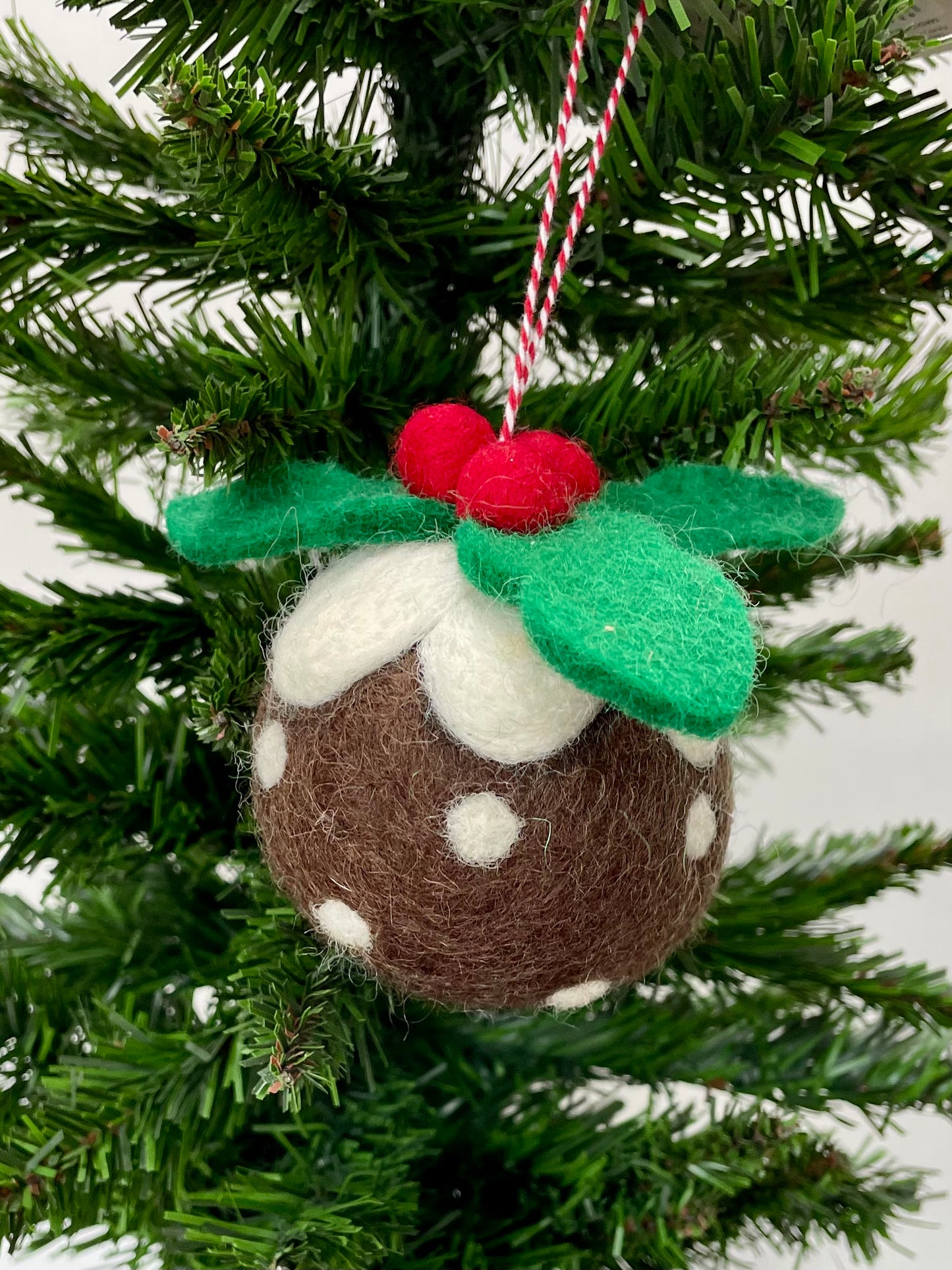 Felt Christmas Pudding Bauble for Christmas tree