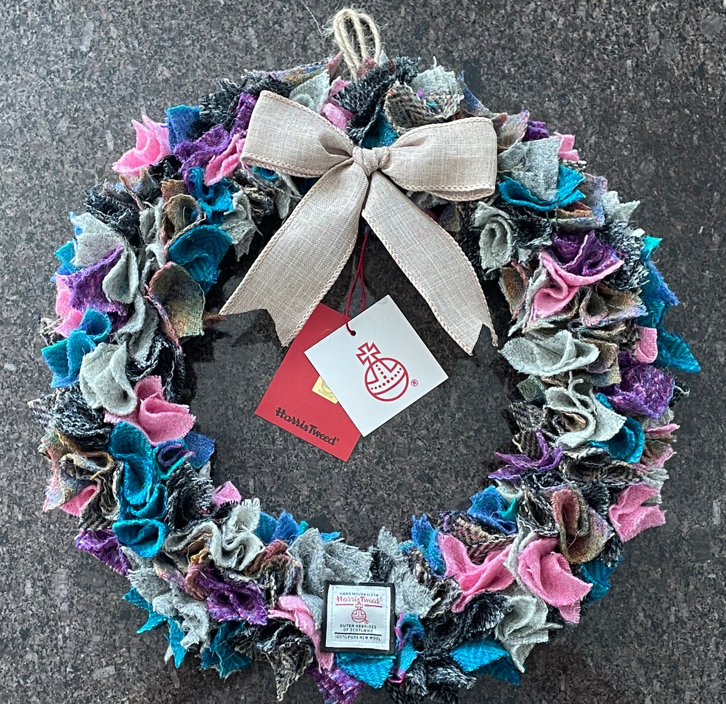Harris Tweed Fabric Wreath