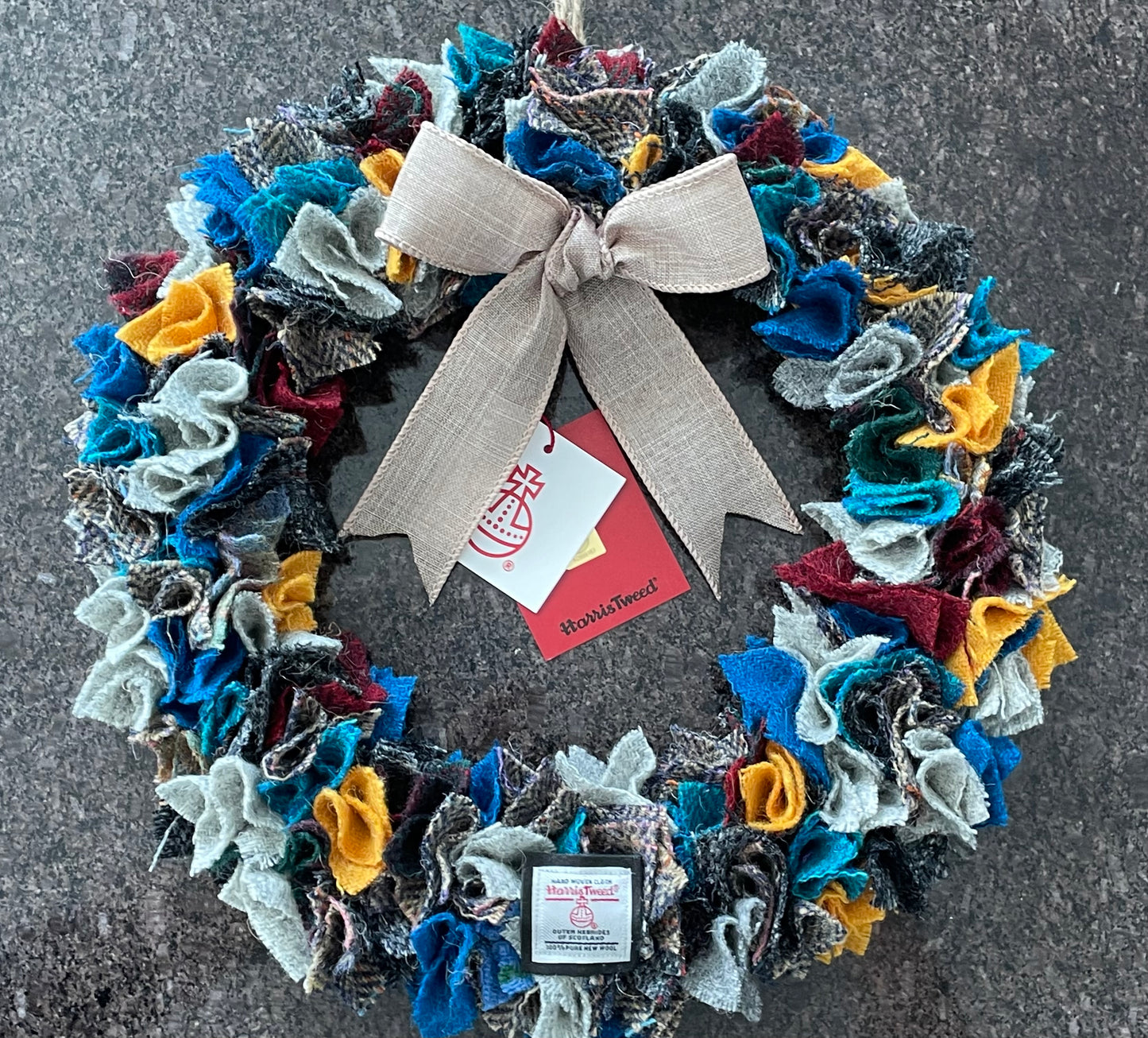 Harris Tweed Fabric Wreath