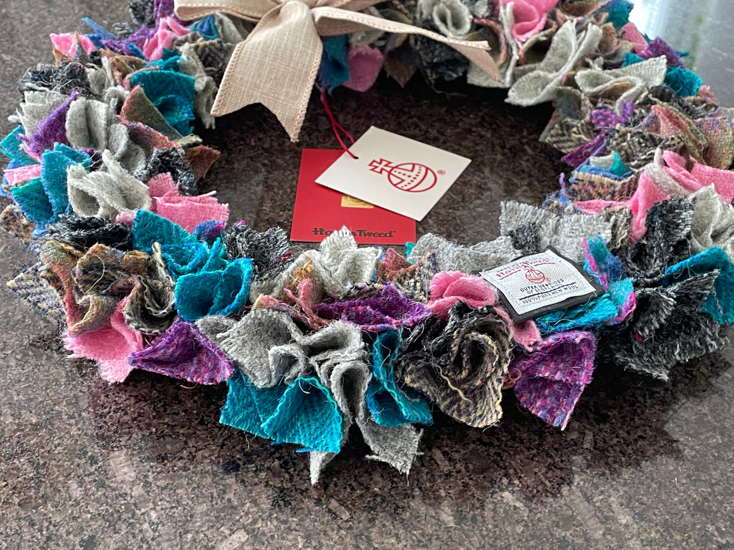 Harris Tweed Fabric Wreath
