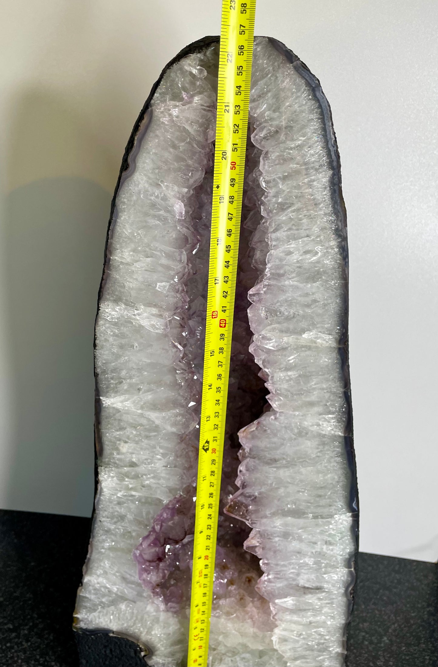 Tall Snowy Amethyst Church Geode (57cm high and 35.2kg)