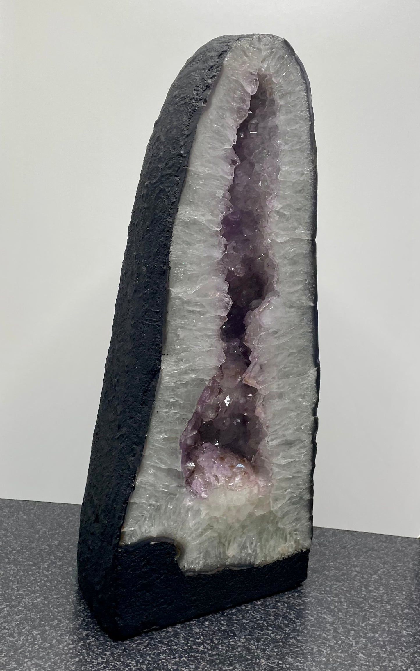 Tall Snowy Amethyst Church Geode (57cm high and 35.2kg)