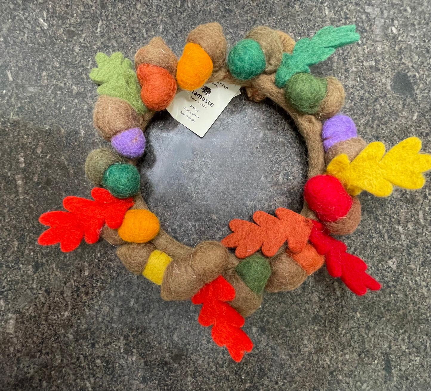 Felt Rainbow Acorn Autumn Wreath