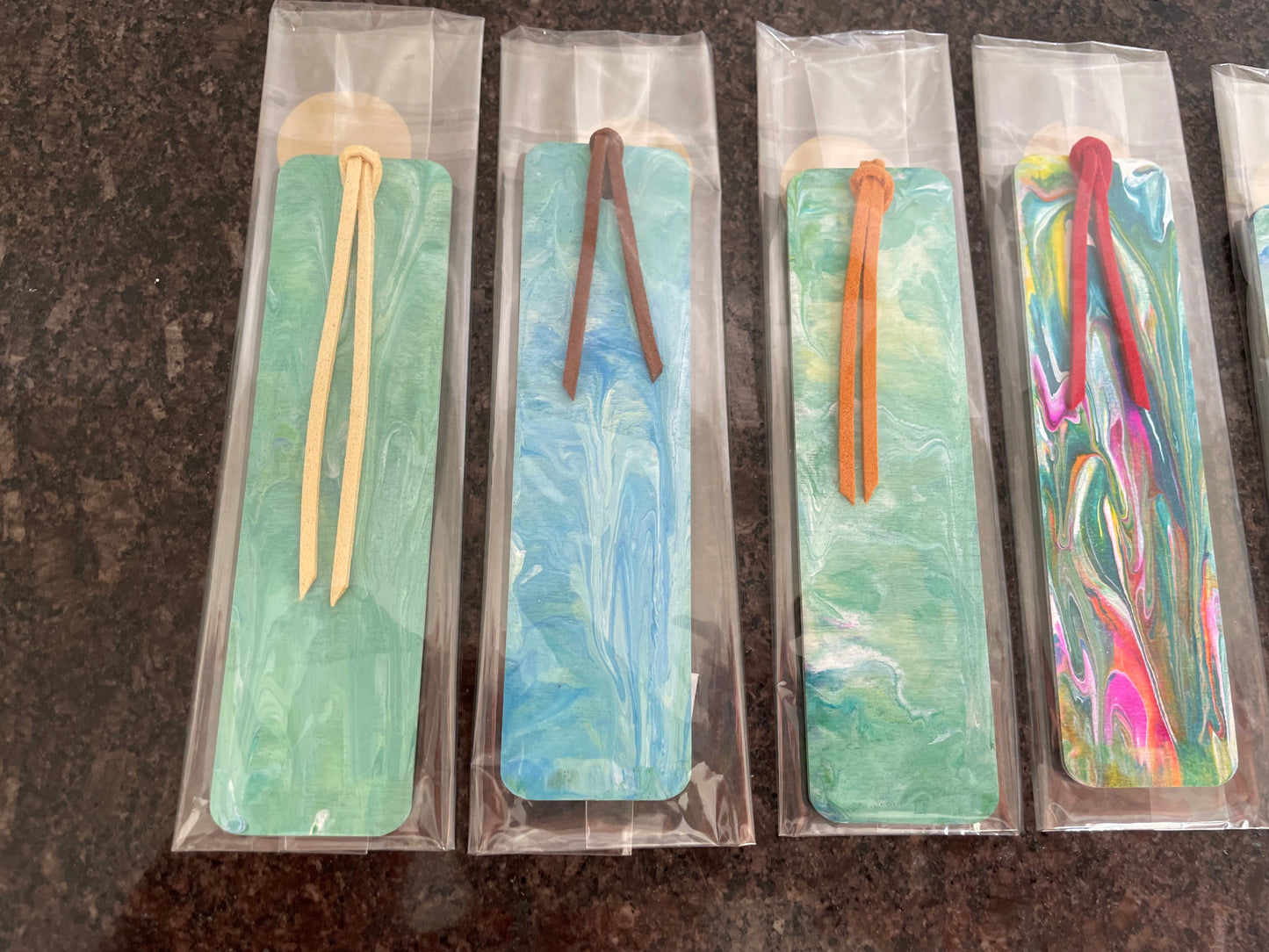 Pouring paint Bookmarks, Unique Handmade Gift, Bookmark.