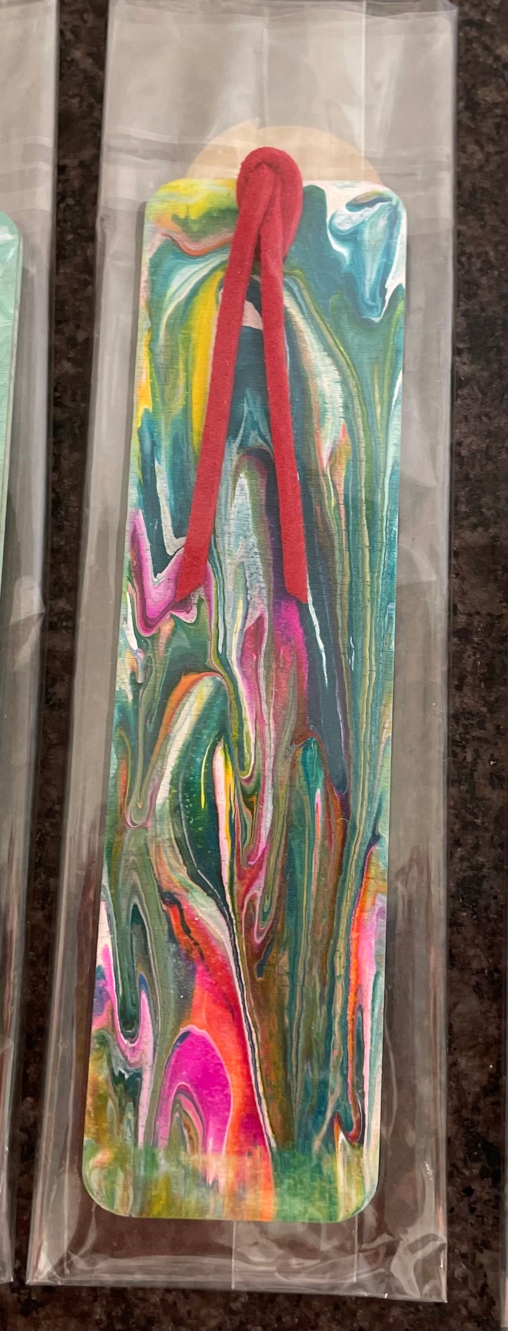 Pouring paint Bookmarks, Unique Handmade Gift, Bookmark.