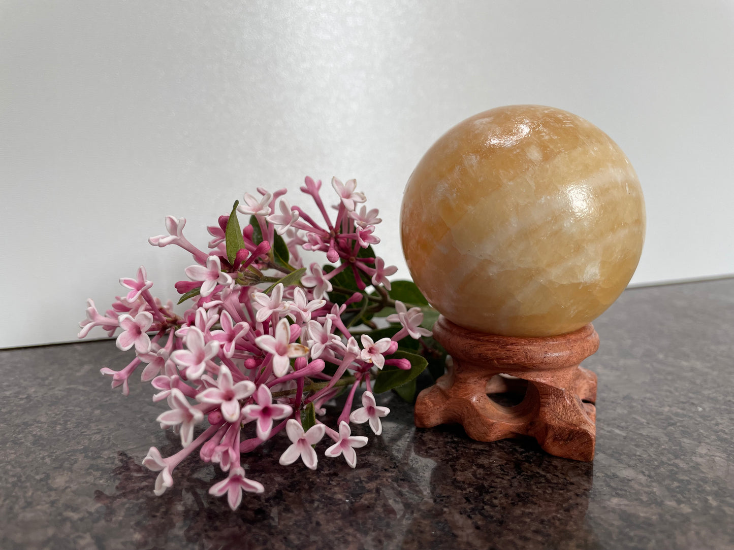 Honey Calcite Sphere - Spiritual healing crystal
