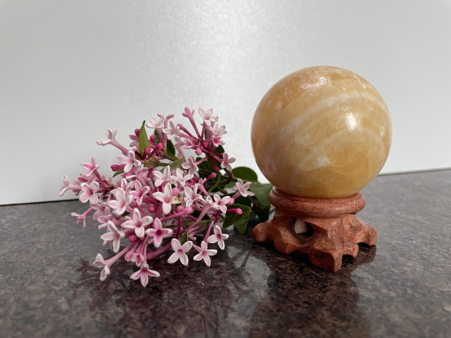 Honey Calcite Sphere - Spiritual healing crystal