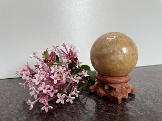 Honey Calcite Sphere - Spiritual healing crystal