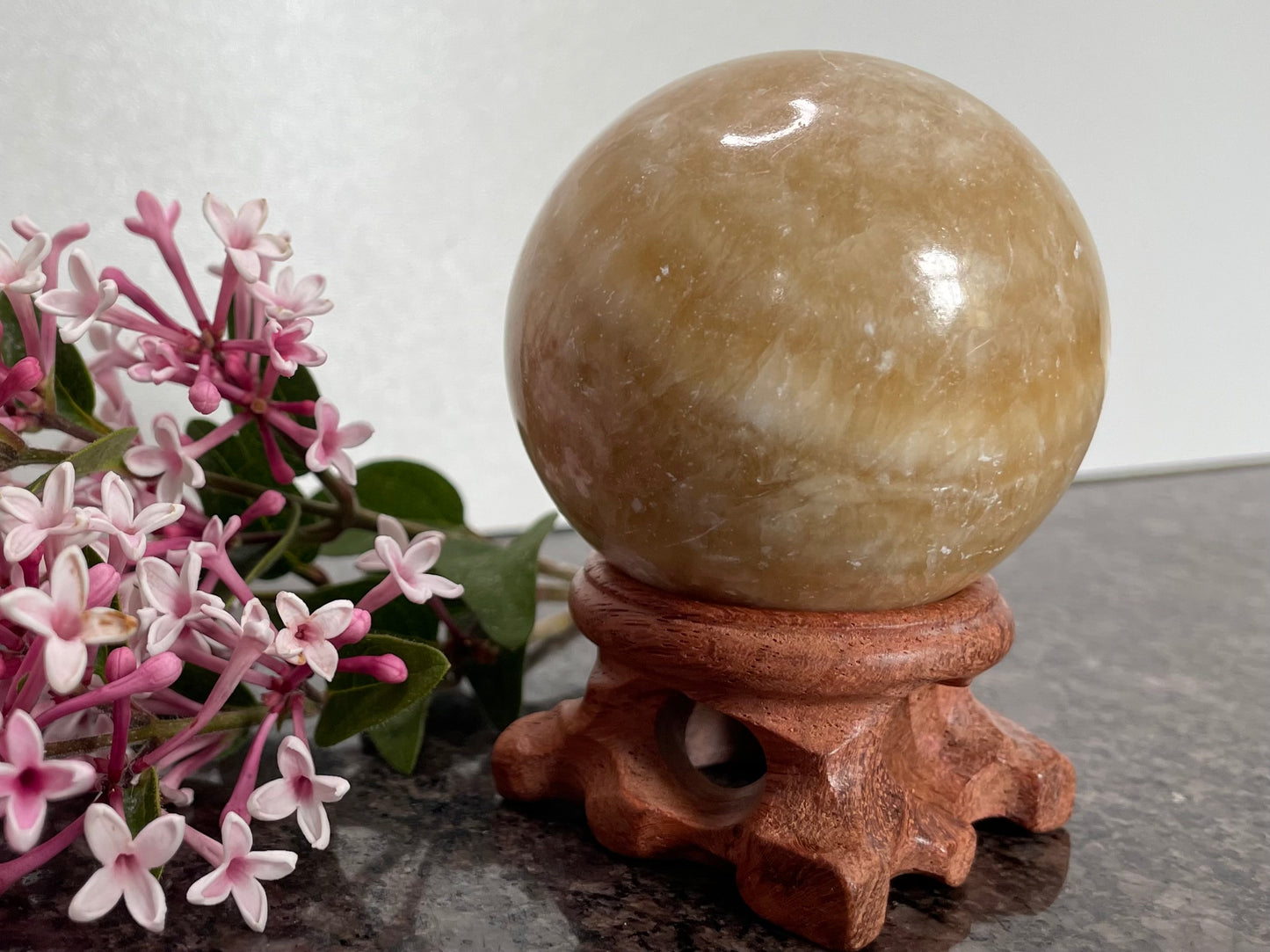 Honey Calcite Sphere - Spiritual healing crystal