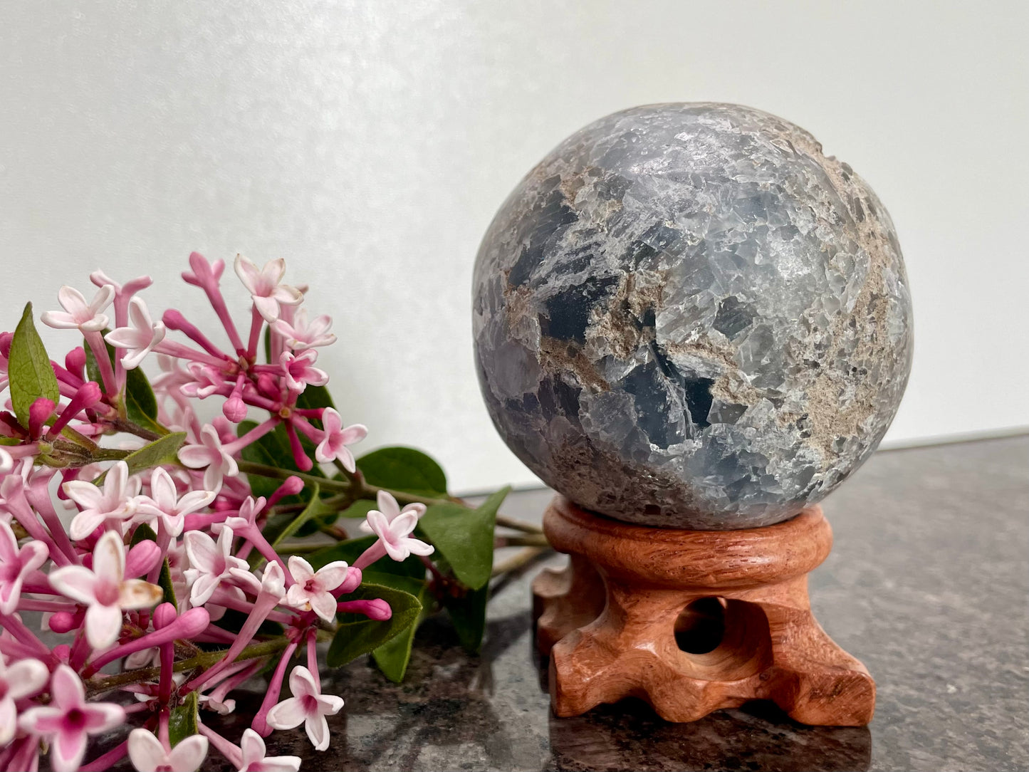 Large Celestite Crystal Sphere - spiritual healing