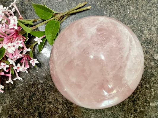 Large Rose Quartz Crystal Sphere - spiritual healing crystal