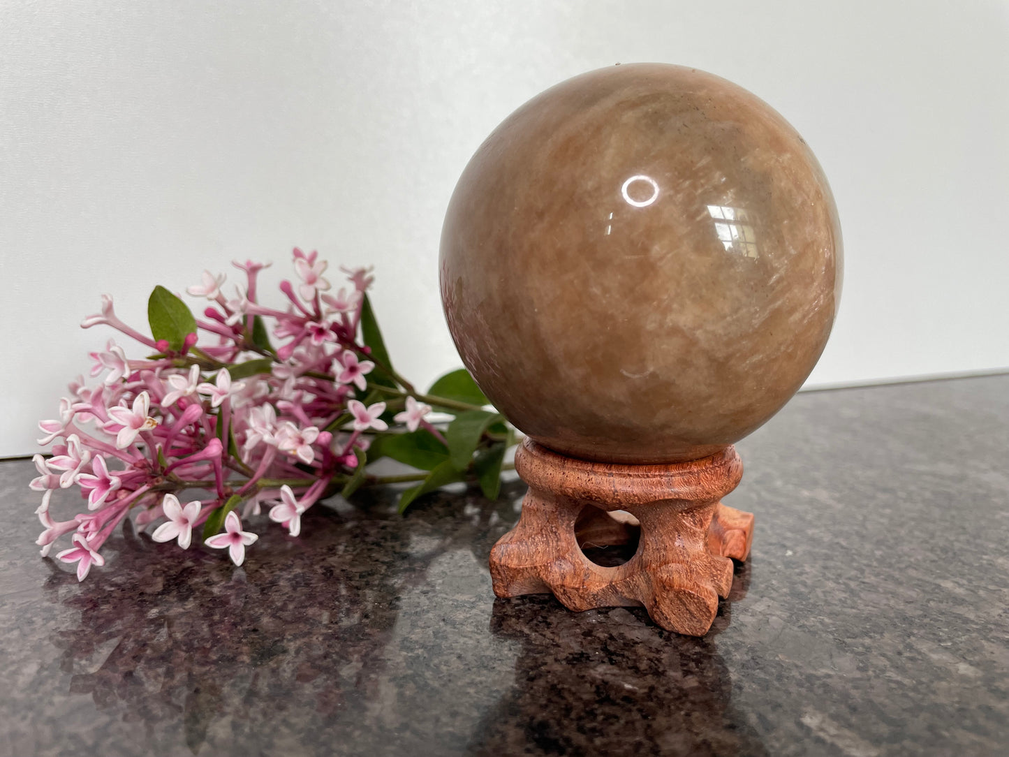 Peach Moonstone Sphere - Spiritual Healing Crystal