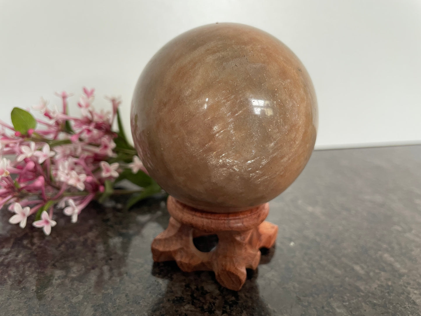 Peach Moonstone Sphere - Spiritual Healing Crystal
