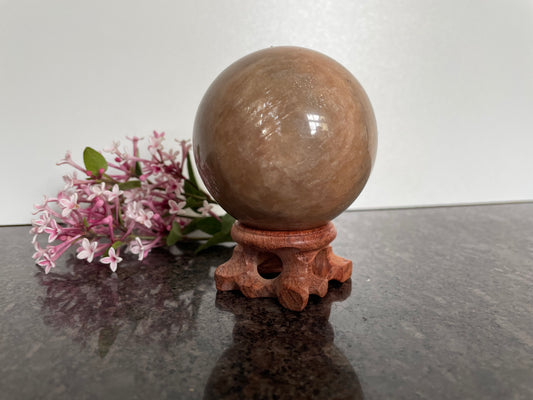 Peach Moonstone Sphere - Spiritual Healing Crystal