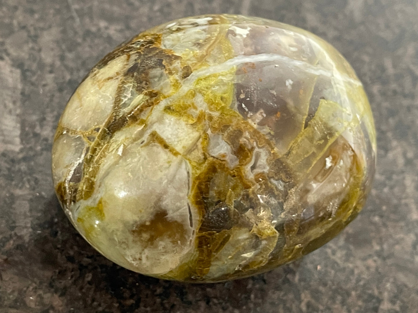 Beautiful Green Opal Palm Stone Crystal - spiritual healing crystal