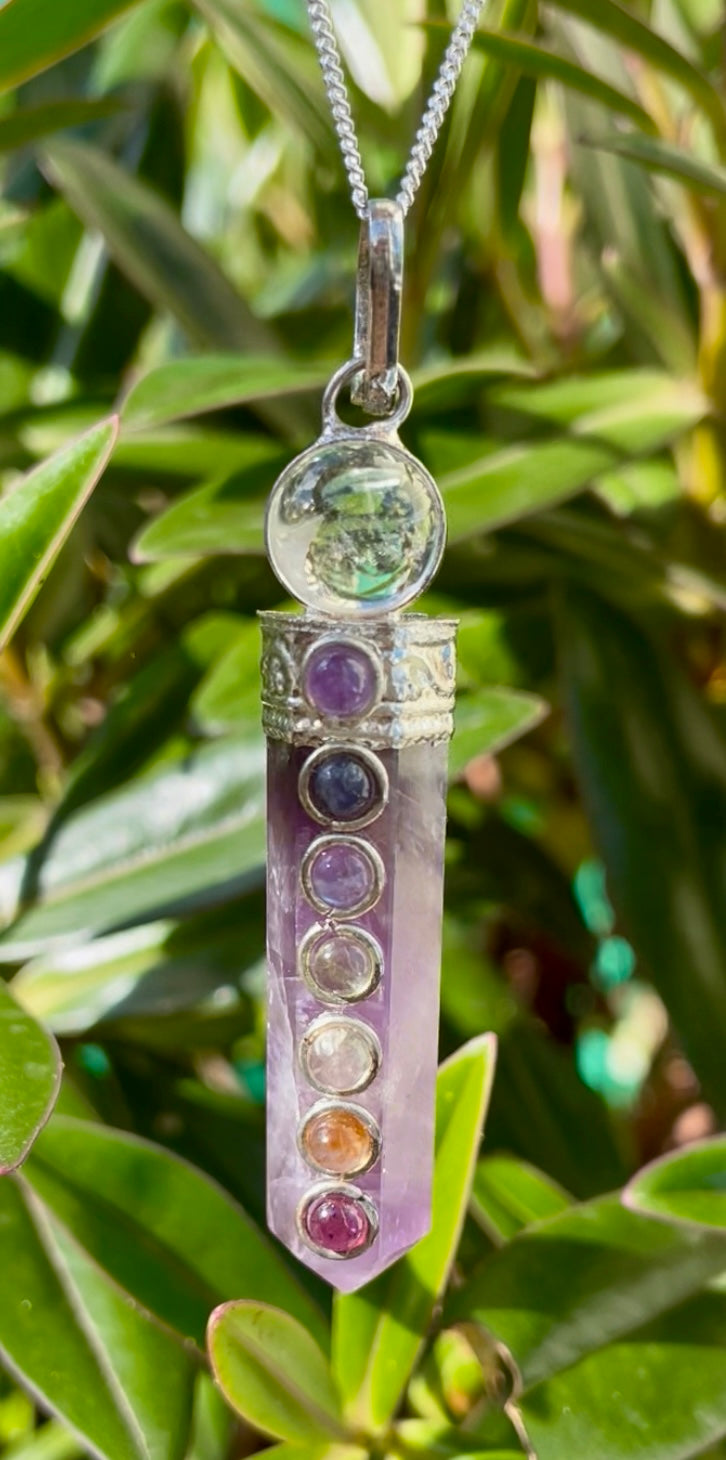 Amethyst Chakra Point Pendant - Spiritual healing