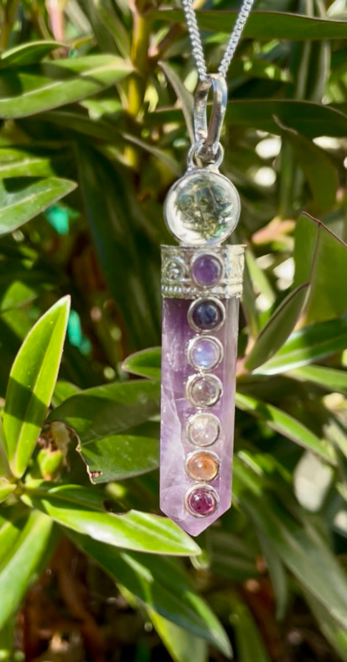 Amethyst Chakra Point Pendant - Spiritual healing