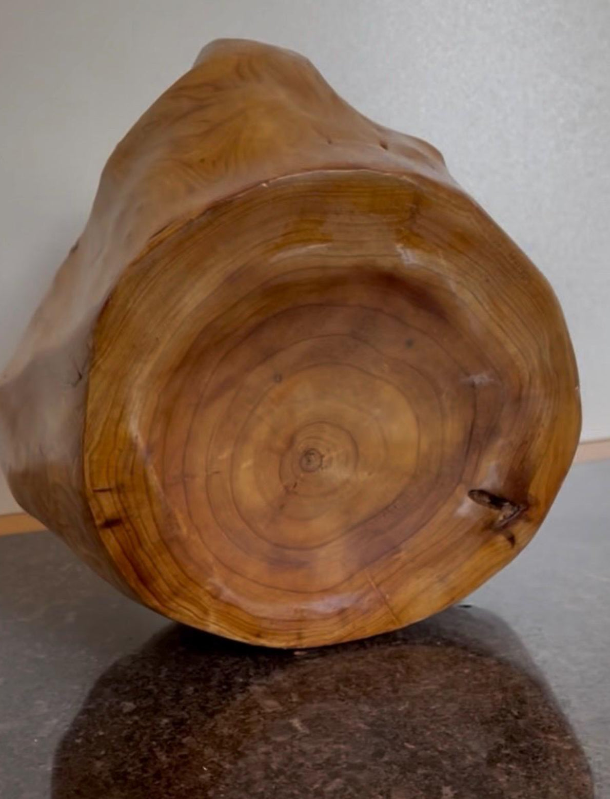 Artisan Solid Wood Decorative Bowl / Basket with handle