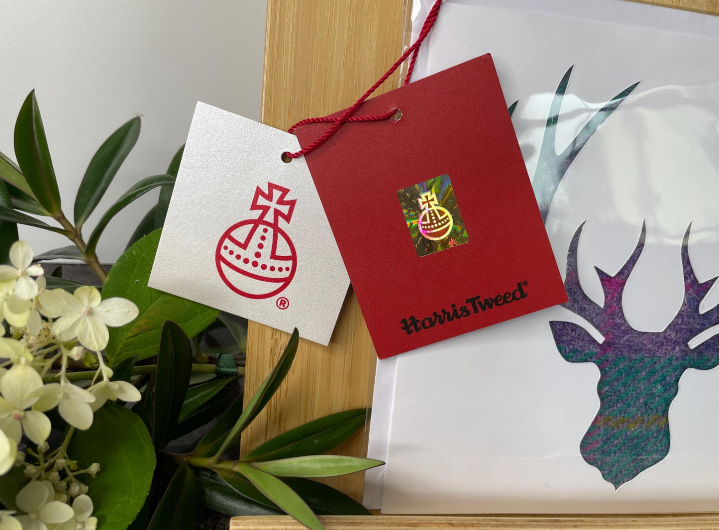 Scottish Harris Tweed Stags Head Greetings Card