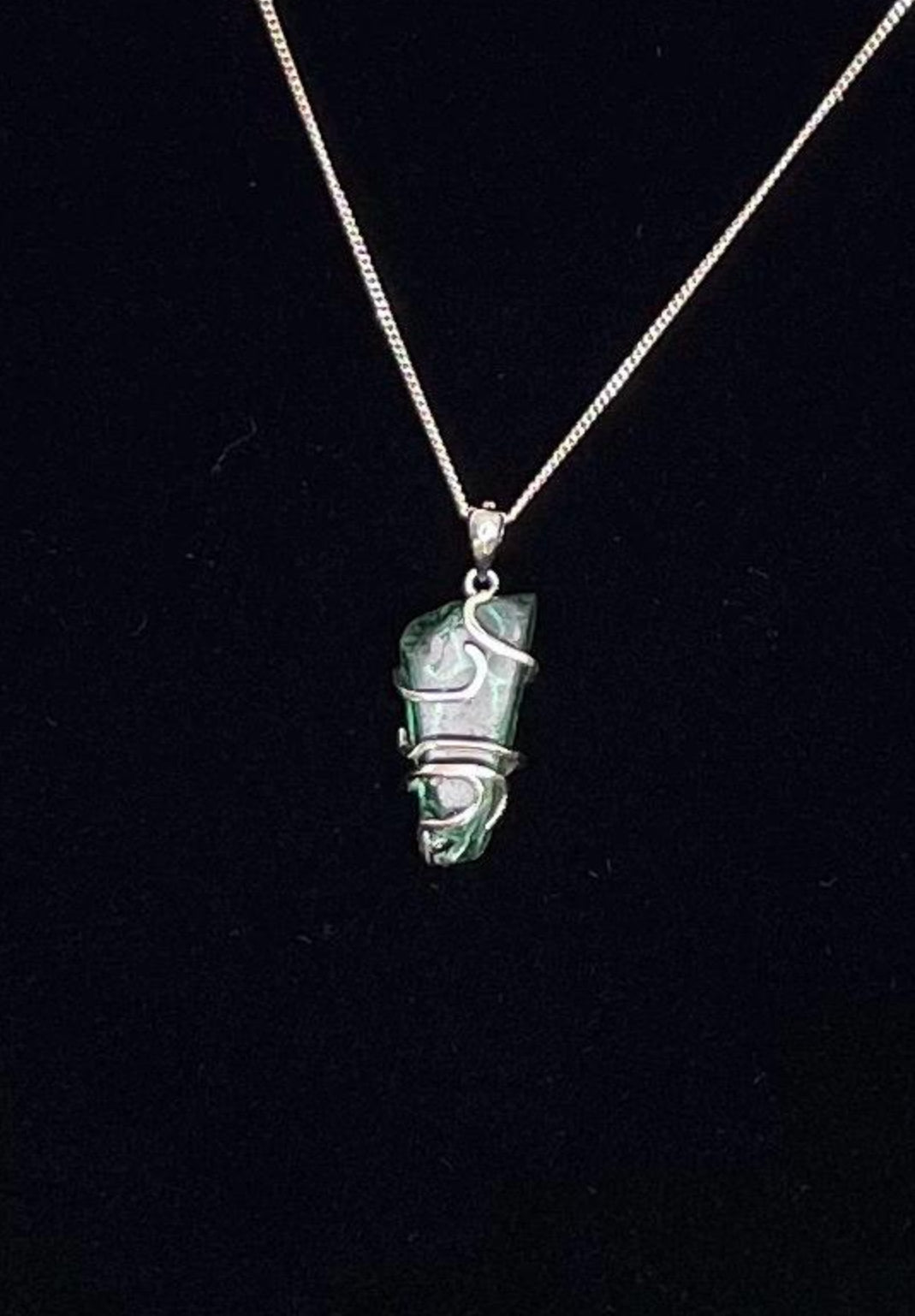 Handmade Sterling Silver Seaglass pendant with chain