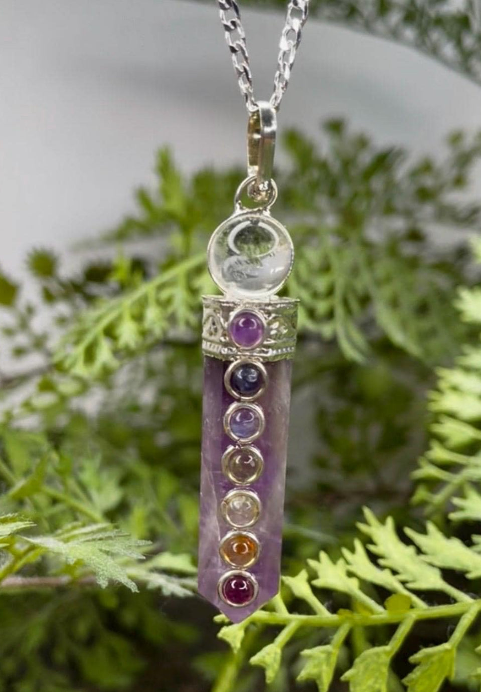 Amethyst Chakra Point Pendant - Spiritual healing