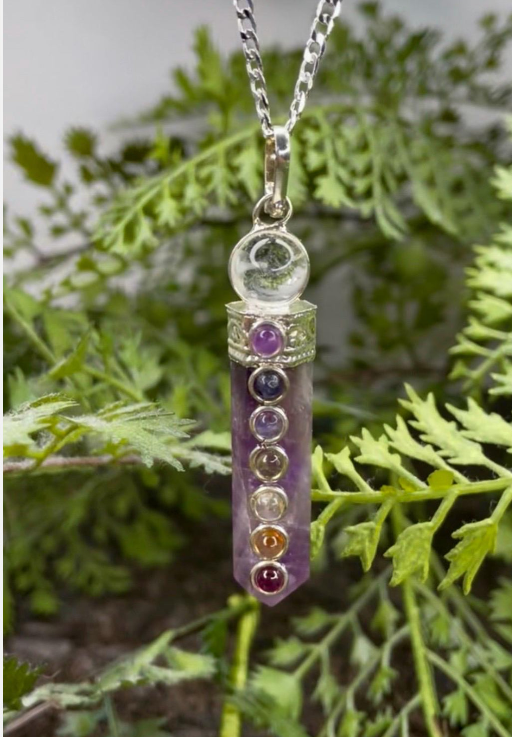 Amethyst Chakra Point Pendant - Spiritual healing