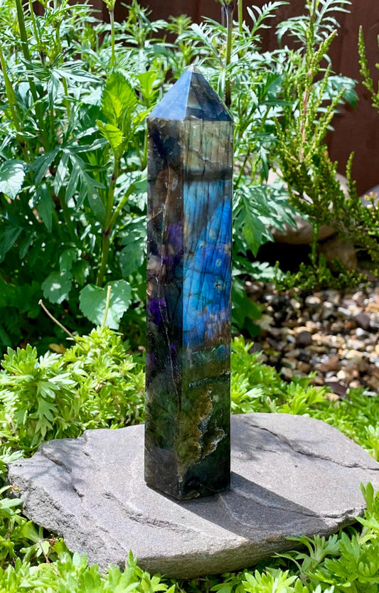Large Labradorite Point Tower Crystal
