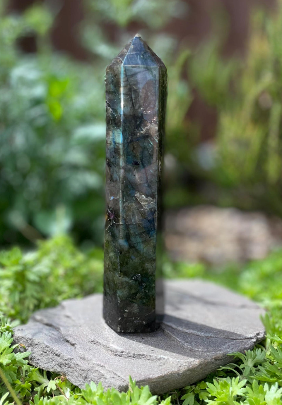 Large Labradorite Point Tower Crystal