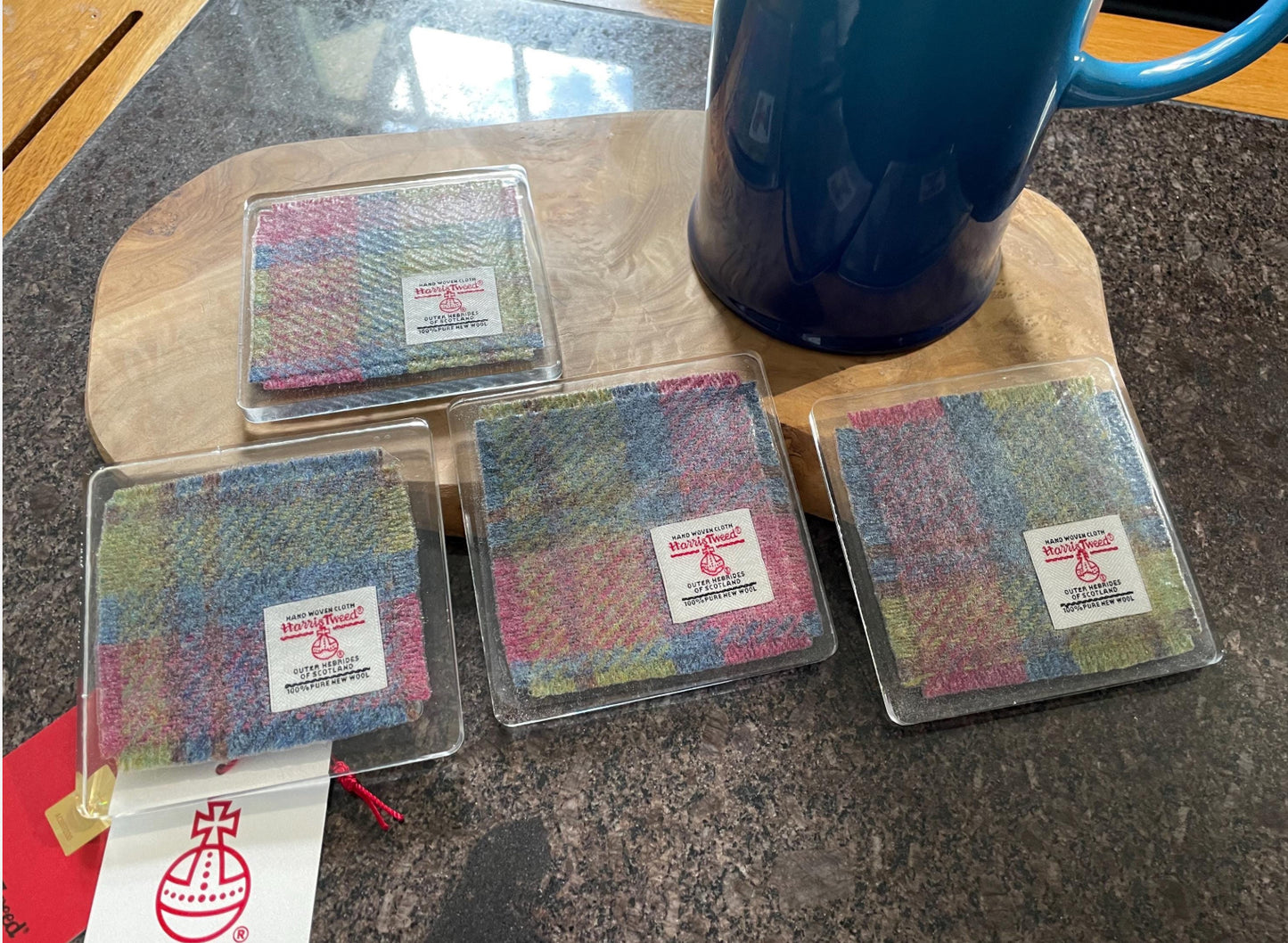 Harris Tweed set of four Coasters