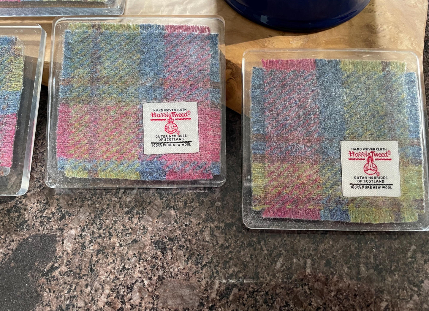 Harris Tweed set of four Coasters