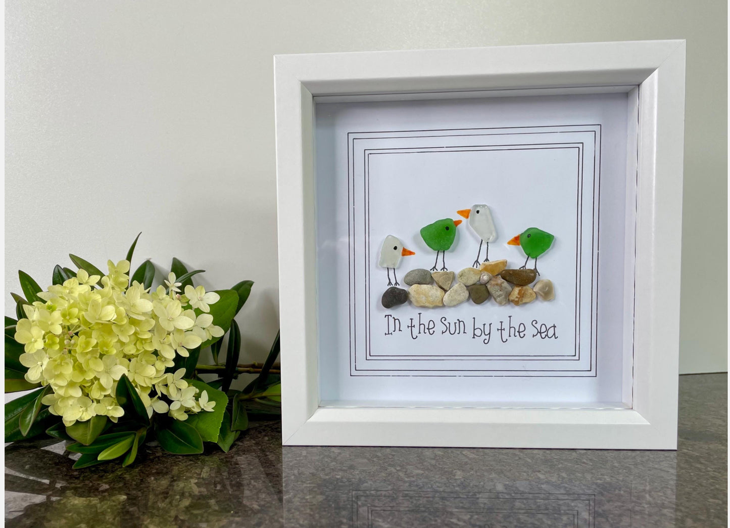 Hand made Sea Glass Wall Art (20cm x 20cm)