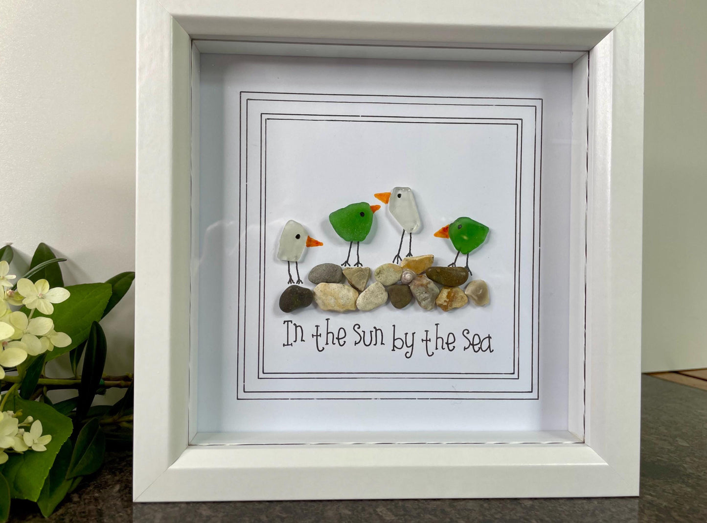 Hand made Sea Glass Wall Art (20cm x 20cm)